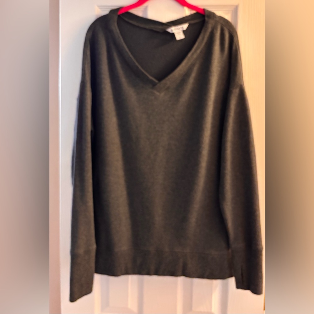 Athleta Charcoal V-Neck Sweater